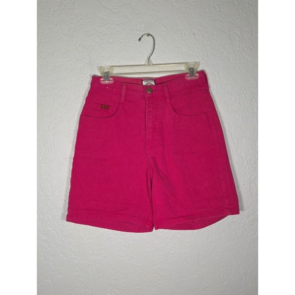 Vintage Womens Golden Star High Rise Pink Denim Shorts Medium